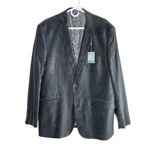 Madison Modern Fit single breasted velvet blazer, grey, size 44R, NWT